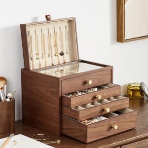 Black Walnut Wooden Jewelry Box
