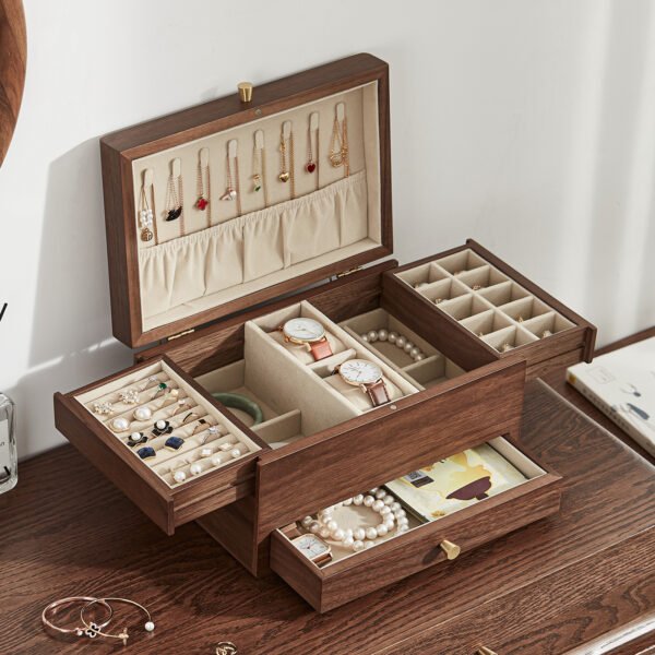 Black Walnut Wooden Jewelry Box - Image 2