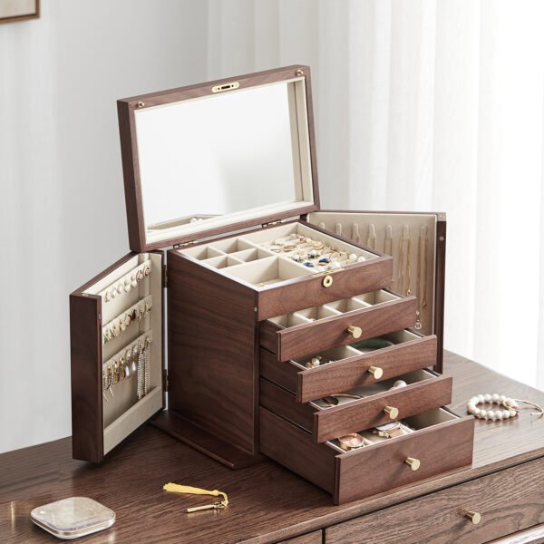Black Walnut Wooden Jewelry Box - Image 2