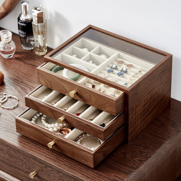 Black Walnut Wooden Jewelry Box - Image 2