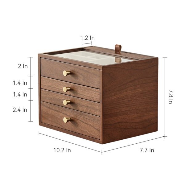 Black Walnut Wooden Jewelry Box - Image 2