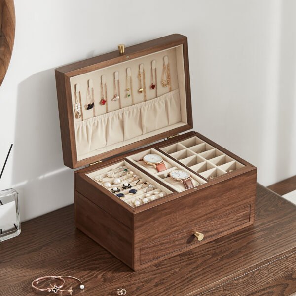 Black Walnut Wooden Jewelry Box - Image 3